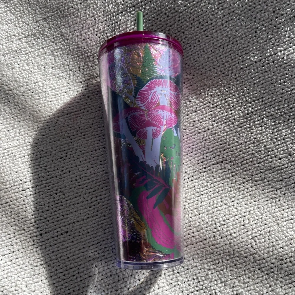 Starbucks burgundy mushroom forest  Tumbler 24oz